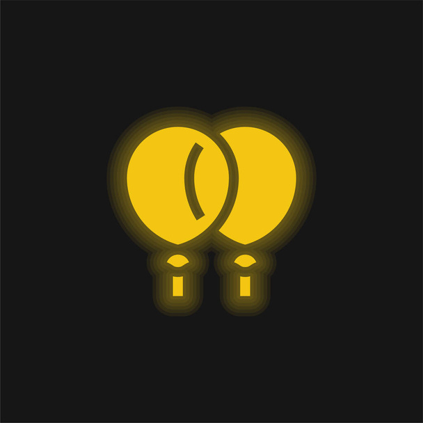 Ballons jaune brillant icône néon - Vecteur, image