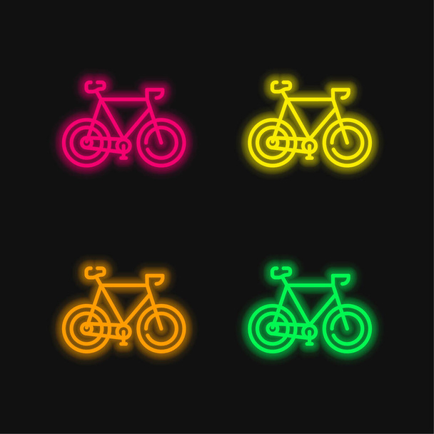 Dört renkli parlayan neon vektör simgesini döndür - Vektör, Görsel