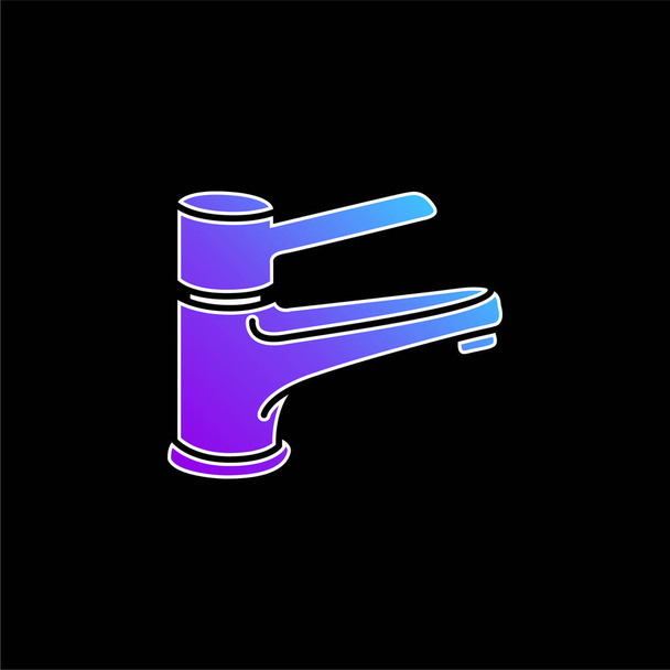 Outil de robinet de salle de bain pour contrôler l'alimentation en eau icône vectorielle gradient bleu - Vecteur, image