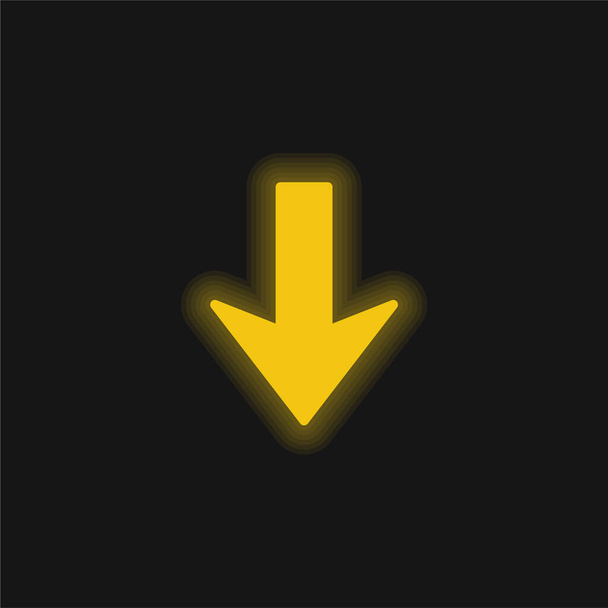 Стрілка вниз жовта піктограма світячого неону
 - Вектор, зображення