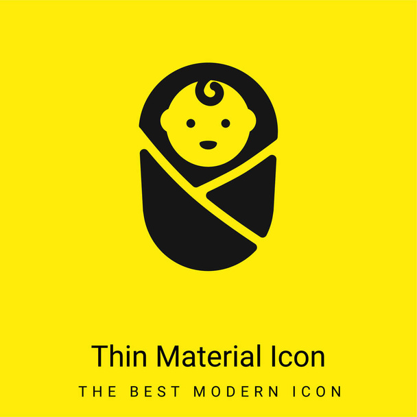 Bambino icona materiale giallo brillante minimale - Vettoriali, immagini