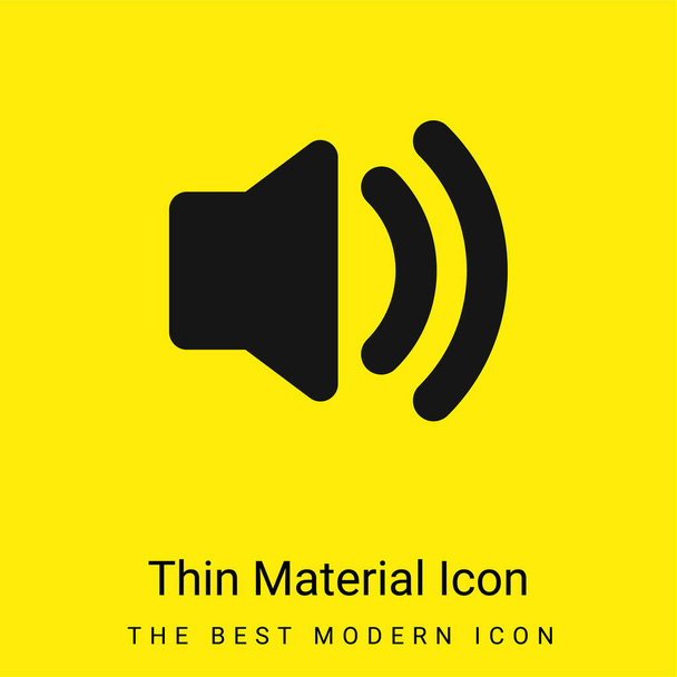 Audio Speaker On minimal bright yellow material icon - Vector, Image