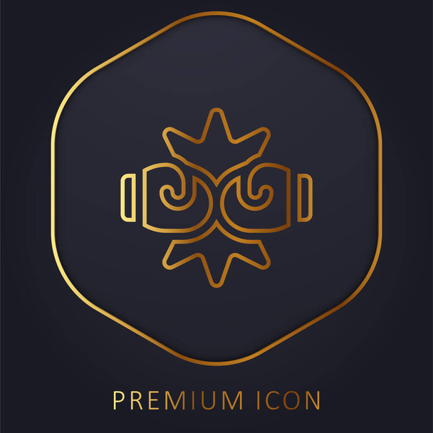 Boxe ligne d'or logo premium ou icône - Vecteur, image
