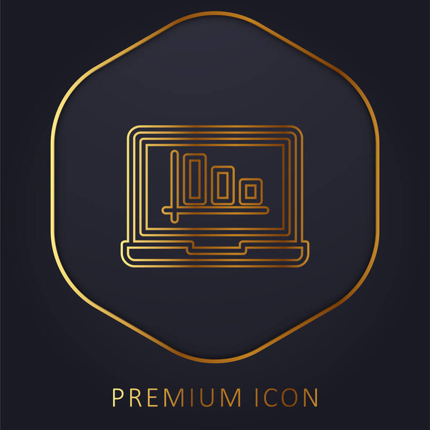 Análisis de la línea de oro logotipo premium o icono - Vector, imagen