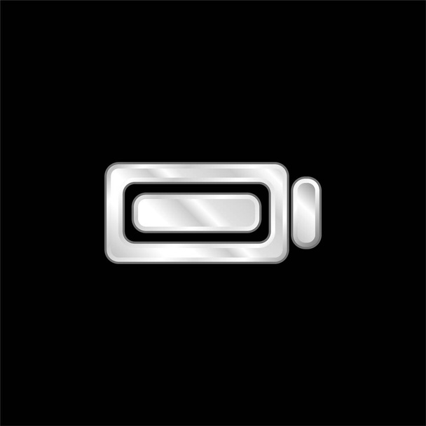 Baterie Full Charge postříbřená kovová ikona - Vektor, obrázek