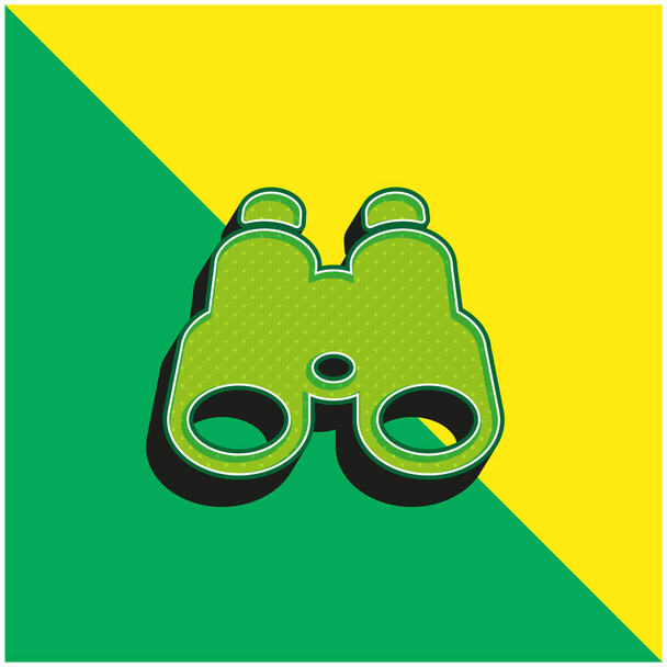 Binokuláry Zelené a žluté moderní 3D vektorové logo - Vektor, obrázek