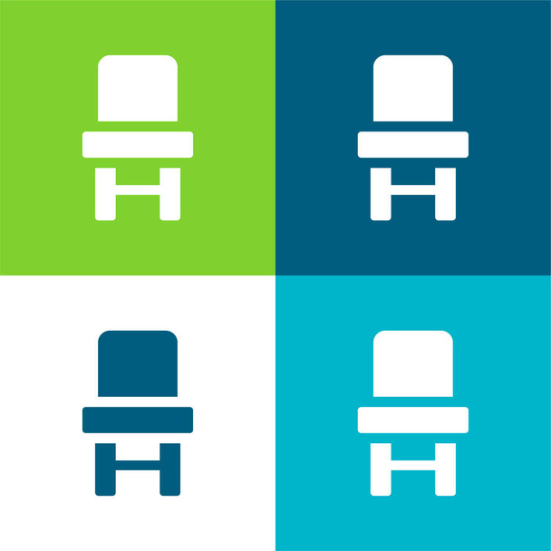 Baby Chair Flat four color minimal icon set - Vector, Image
