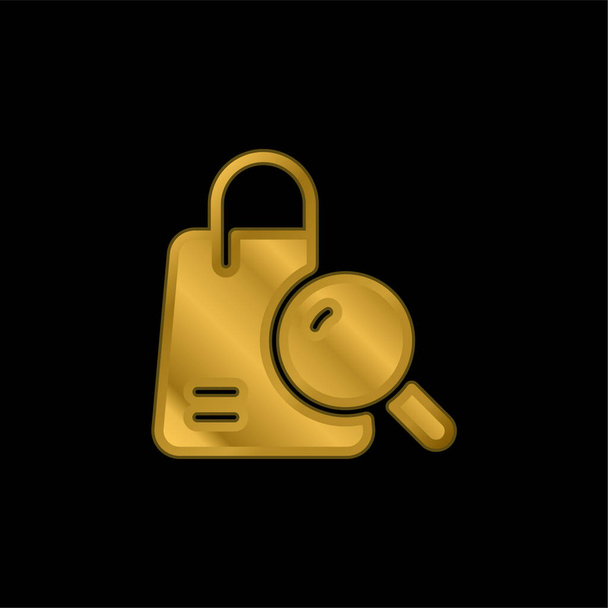 Сумка з золотим покриттям металева піктограма або вектор логотипу
 - Вектор, зображення