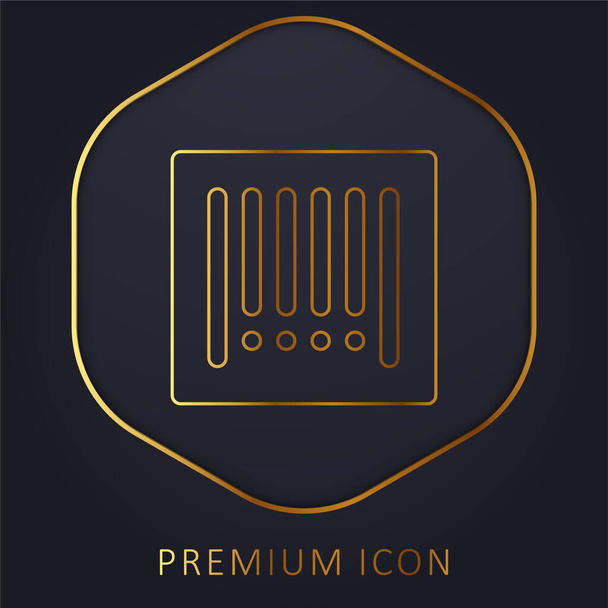 Barcode golden line premium logo or icon - Vector, Image
