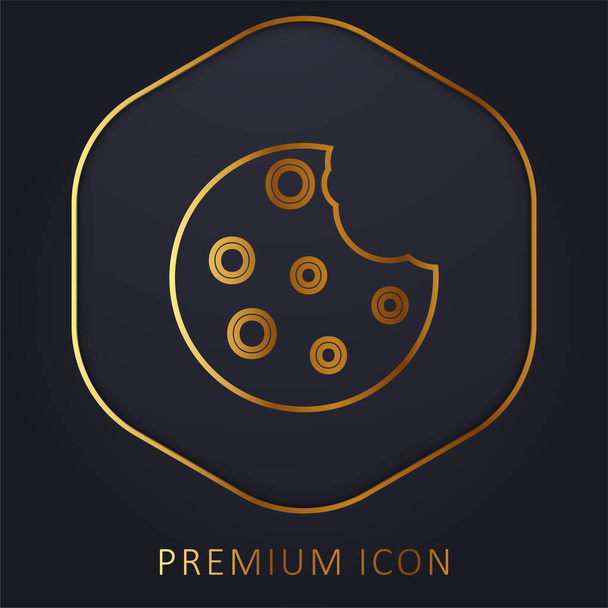 Biscoitos linha dourada logotipo premium ou ícone - Vetor, Imagem