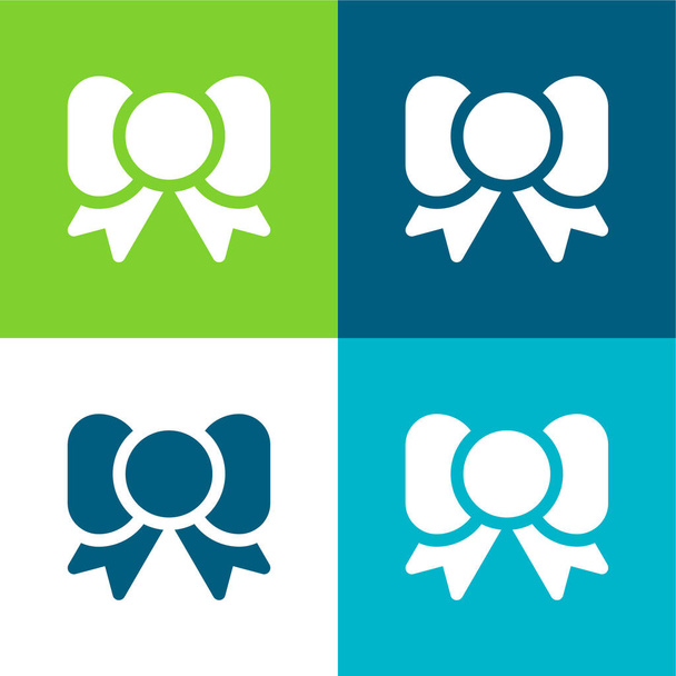 Bowtie Flat conjunto de iconos mínimos de cuatro colores - Vector, imagen
