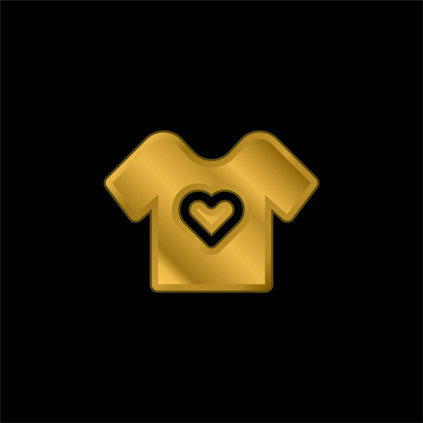 Baby Cloth gold plated metalic icon or logo vector - Vector, Image