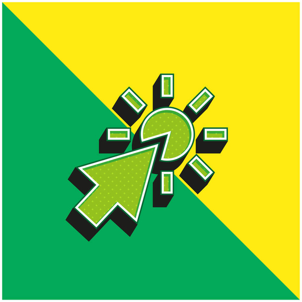 Flèche verte et jaune moderne logo icône vectorielle 3d - Vecteur, image