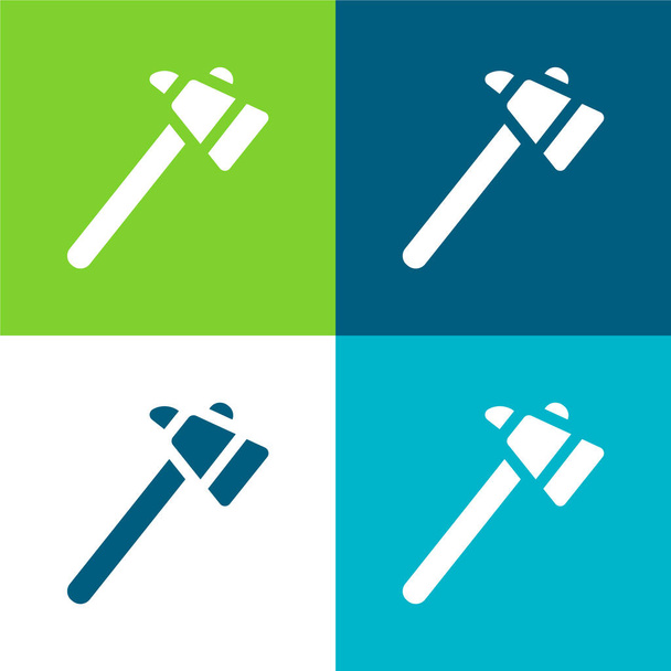 Set di icone minime a quattro colori Ax Flat - Vettoriali, immagini