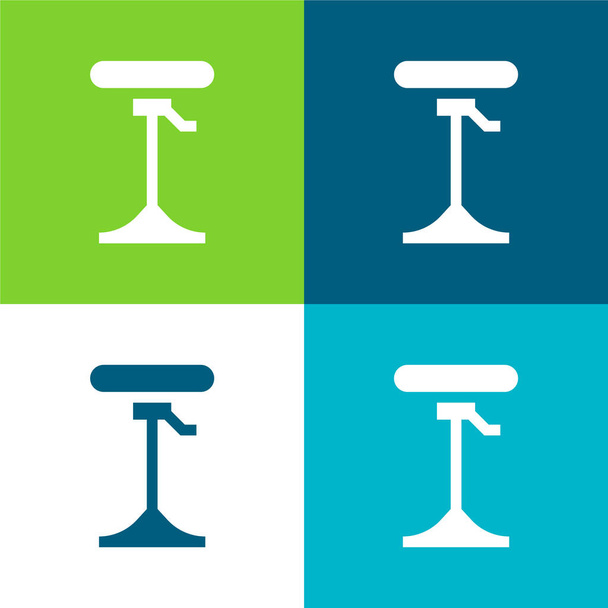 Sgabello da bar Flat set di icone minimali a quattro colori - Vettoriali, immagini