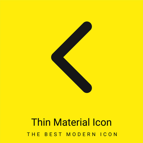 Arrowhead delinear fino para o ícone material amarelo brilhante mínimo esquerdo - Vetor, Imagem