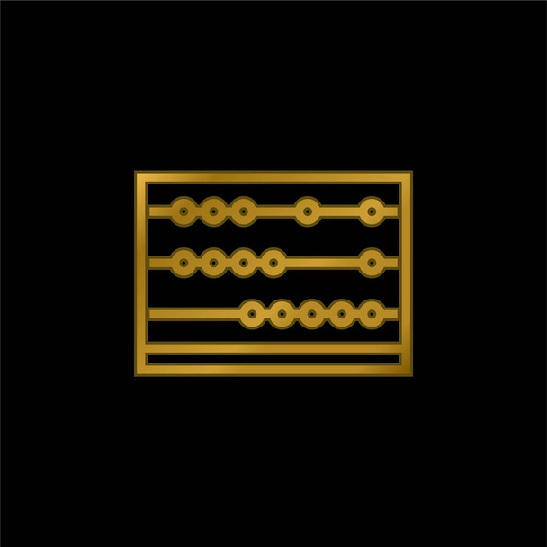 Abacus chapado en oro icono metálico o logo vector - Vector, imagen
