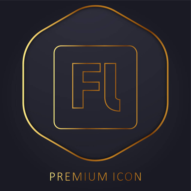 Adobe Flash Player golden line prémium logó vagy ikon - Vektor, kép
