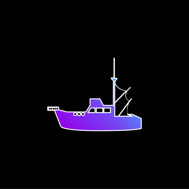 Човен синій градієнт Векторна піктограма
 - Вектор, зображення