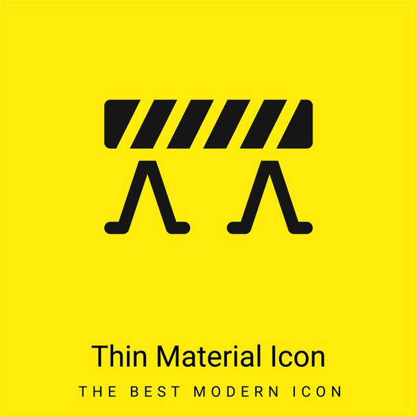 Barrera mínima icono de material amarillo brillante - Vector, Imagen