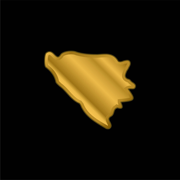 Золото Боснії і Герцеговини покрите металевою іконою або вектором логотипу - Вектор, зображення