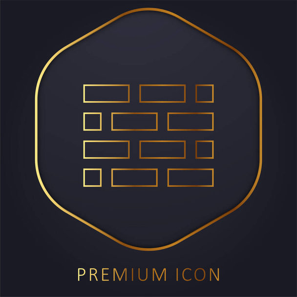 Brickwall altın çizgisi prim logosu veya simgesi - Vektör, Görsel