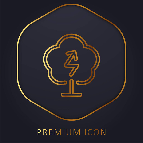 Bio Energy golden line premium logo or icon - Vector, Image
