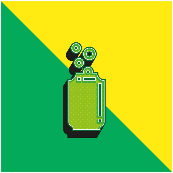 ビール缶グリーンと黄色のモダンな3Dベクトルアイコンのロゴ - ベクター画像