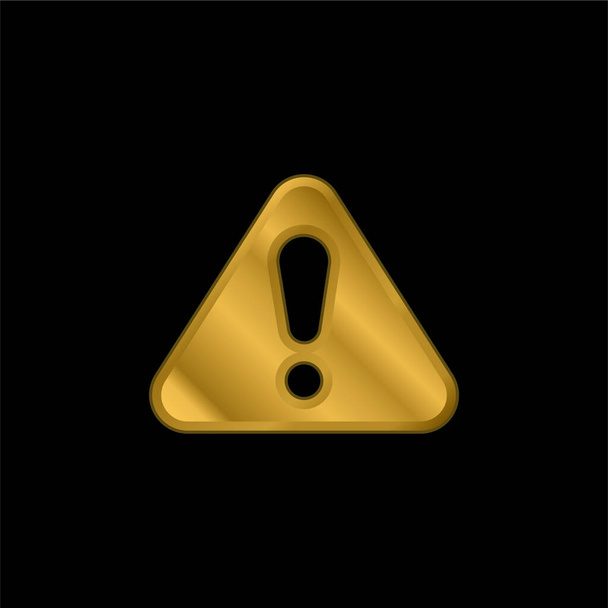 Alerta chapado en oro icono metálico o logo vector - Vector, Imagen