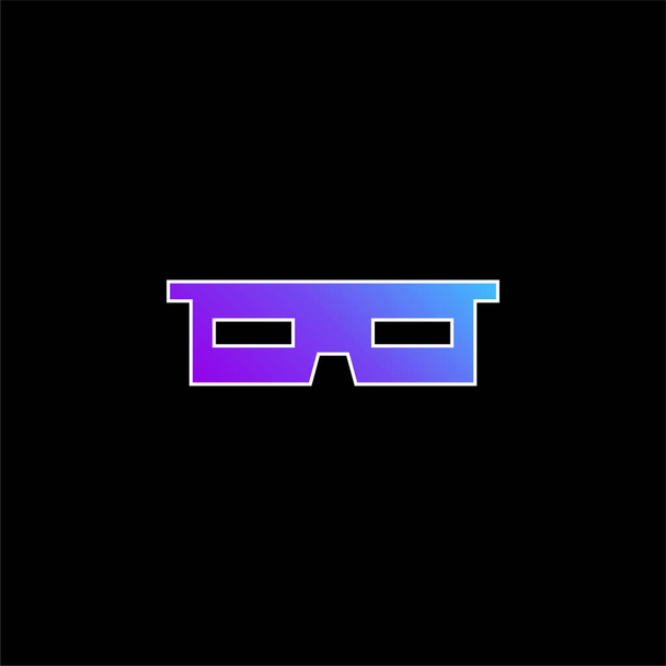 3d Glasses blue gradient vector icon - Vector, Image