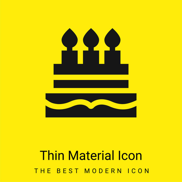 Tort urodzinowy minimalny jasnożółty materiał ikona - Wektor, obraz