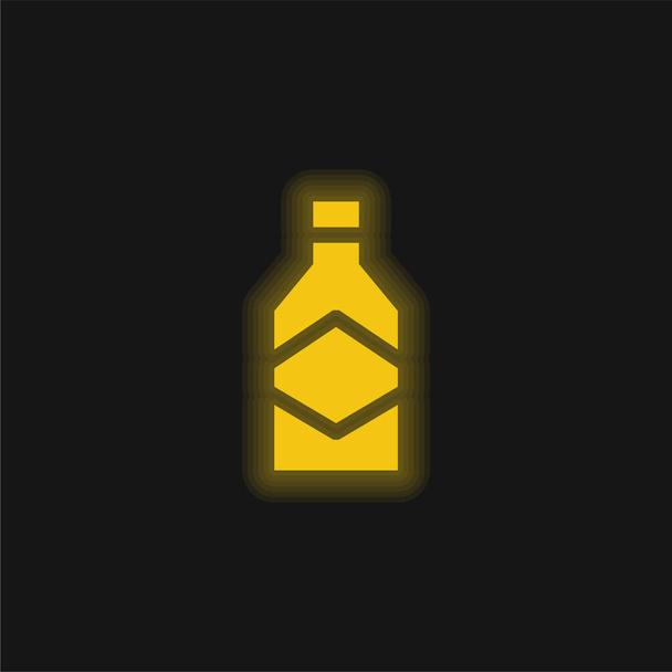 Cerveza amarillo brillante icono de neón - Vector, imagen