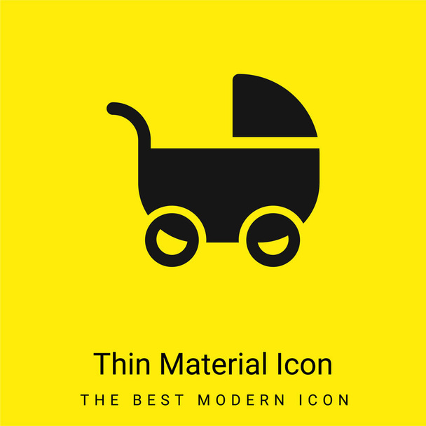 赤ちゃんベビーカー最小限の明るい黄色素材アイコン - ベクター画像