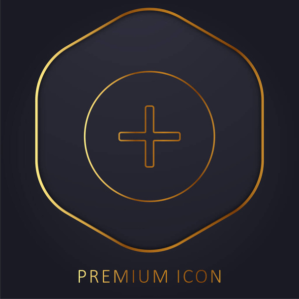 Aggiungi logo o icona premium della linea dorata - Vettoriali, immagini