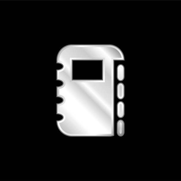 Libreta de direcciones plateado icono metálico - Vector, Imagen