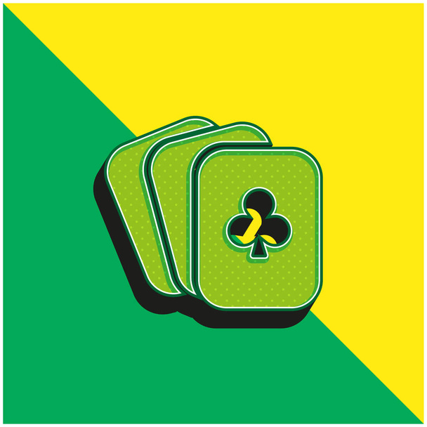 ブリッジカード緑と黄色の現代的な3Dベクトルアイコンのロゴ - ベクター画像
