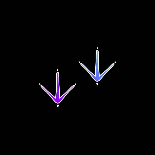Pájaro imprime icono vector gradiente azul - Vector, imagen