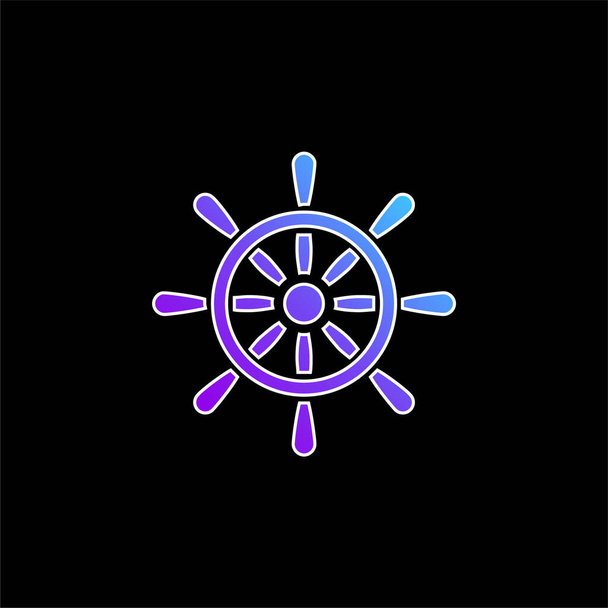 Значок голубого градиентного вектора на колесе лодки - Вектор,изображение
