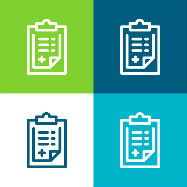 Admision Form Lapos négy szín minimális ikon készlet - Vektor, kép
