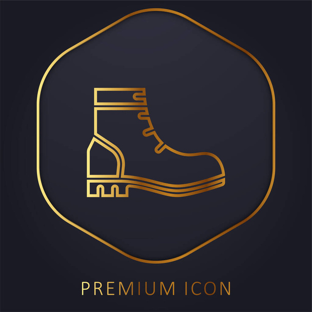 Чоботи золота лінія логотип або значок преміум-класу
 - Вектор, зображення