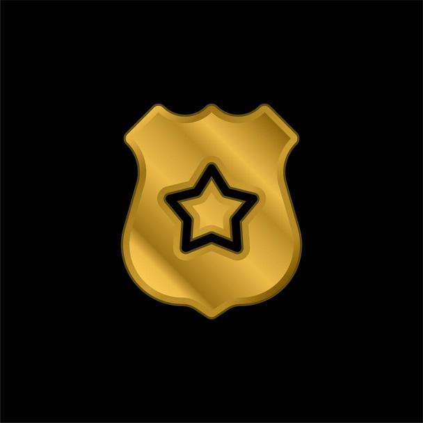 Rozet altın kaplama metalik simge veya logo vektörü - Vektör, Görsel