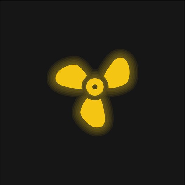 Grande Hélice jaune brillant icône néon - Vecteur, image