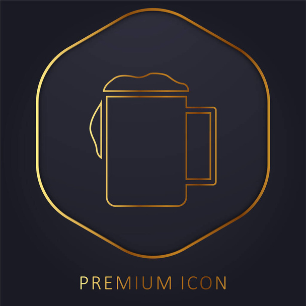 Logo nebo ikona prémie zlaté čáry piva - Vektor, obrázek