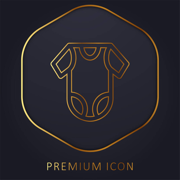 Baby Clothes zlatá čára prémie logo nebo ikona - Vektor, obrázek