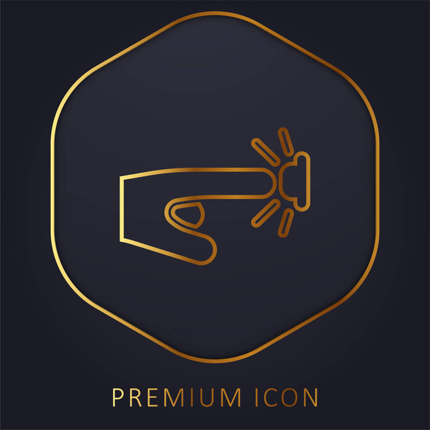 Botón de alarma línea dorada logotipo premium o icono - Vector, Imagen