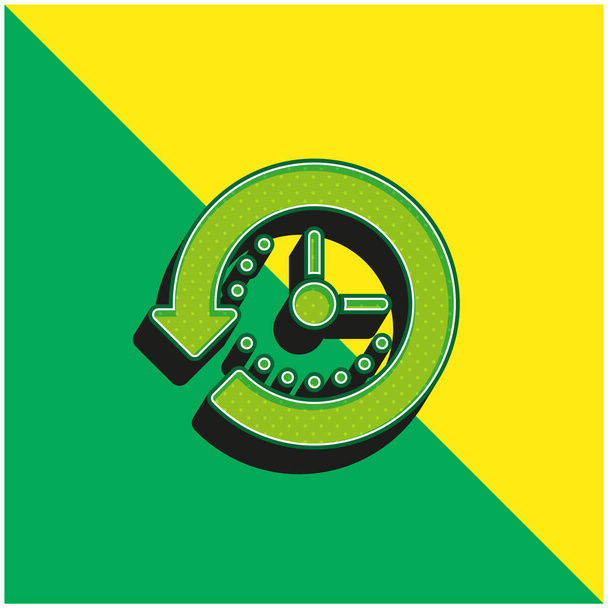 Arrow Green and yellow modern 3d vector icon logo - Vector, Image
