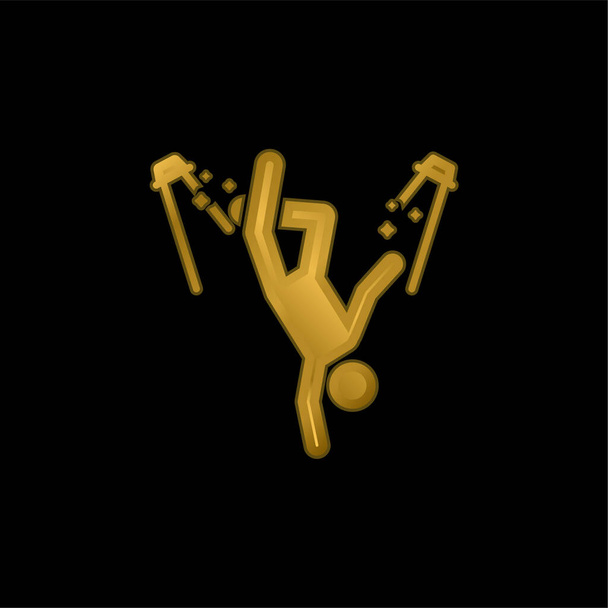 Break Dance gold plated metalic icon or logo vector - Vector, Image