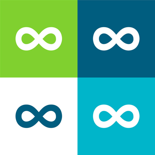 500px Logo Flache vier Farben minimales Icon-Set - Vektor, Bild