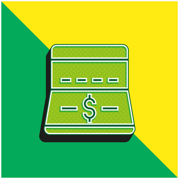 Banca Logo moderno verde e giallo dell'icona del vettore 3d - Vettoriali, immagini