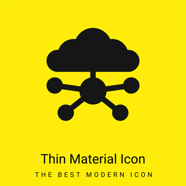 Big Data icona materiale giallo brillante minimo - Vettoriali, immagini
